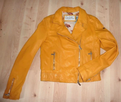 Milestone RANI Damen Leder Jacke samtweich kurz gelb Gr. 36 - Bild 1 von 4