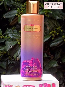 New Victoria's Secret Love Spell Bronze Glow Body Lotion Cherry/Peach 8.4Oz Rare - Picture 1 of 9