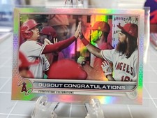 2022 topps series 2 dugout congratulations 416 Rainbow Foil ohtani 