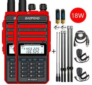 BAOFENG X3 PLUS 18W 9500MAH WALKIE TALKIE TRI-BAND RADIO UHF/VHF RADIOS 128CH US - Zdjęcie 1 z 48