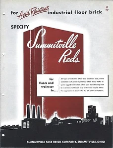 MRO Brochure - Summitville - Reds - Acid Resistant Floor Brick - c1952 (MR179) - Picture 1 of 1