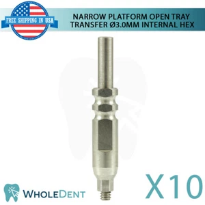 10x Plataforma Estrecha Bandeja Abierta Transferencia Enfreno Titanio Dental Int Hexadecimal 2,0 mm - Imagen 1 de 4
