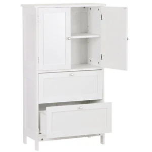 Bathroom Floor Storage Wooden Entryway Storage Cabinet w/2 Drawers and 2 Doors - Picture 1 of 24