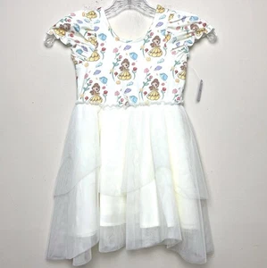 Disney Princess Monica + Andy Belle Dress Pink Tulle Slip 4T Beauty & Beast NWT - Picture 1 of 14