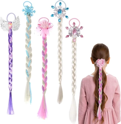 Ksvaye 5 Pcs Kids Hair Extensions Hair Braids for Girls Colourful Braiding Hair
