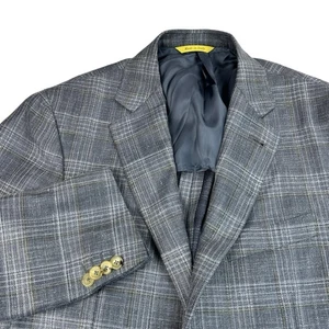 Canali Kei Herren Blau Kariert Wollmischung Sport Mantel Größe 52R EU / 42 US Regular - Bild 1 von 24