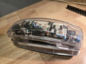 Teléfono de Colección Años 80 90 Transparente Conair Botón Pulsador SW205 Negro Sin Probar - Imagen 1 de 5