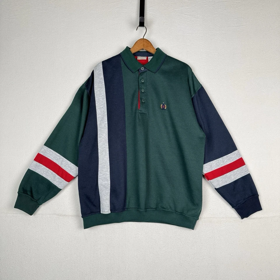 Sudadera Polo Rugby XL Vintage Bugle Boy Para Hombre Años 90 Colorblock Foto 1 de 4