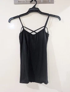 Women's Black Vintage Cotton On cami top / strappy singlet Size XS - Picture 1 of 3