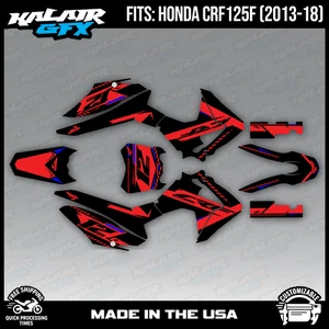 Graphics Kit for Honda CRF125F (2013-2018) CRF 125F Lethal Series - Red Shift - Picture 1 of 4