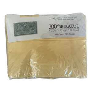 JC Penney Home Coll. Smooth Touch Percale Sunset Yellow Sheet Set Full NEW - Picture 1 of 6