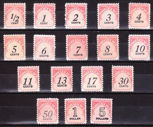 US Scott J88-J104 1/2c-$5 Postage Due complete set M/NH/OG - Picture 1 of 1