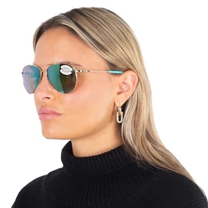 Costa Del Mar PIPER Green Mirror Polarized Glass Ladies Sunglasses PIP 126 - Picture 1 of 4