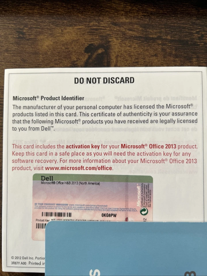 Microsoft Office Home and Business 2013 Vollversion Aktivierung Key Card | ohne CD - Bild 1 von 1