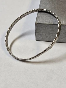 Taxco Sterling /925 Ribbed Bangle Bracelet - Imagen 1 de 8