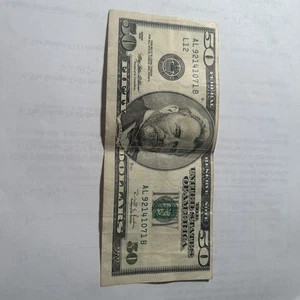 Off-Center Cut 1996 $50 Dollar Bill - Picture 1 of 2
