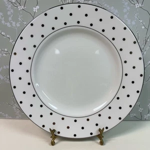 Neu Kate Spade x Lenox Larabee Road Speiseteller silber gepunktet Made in USA - Bild 1 von 4