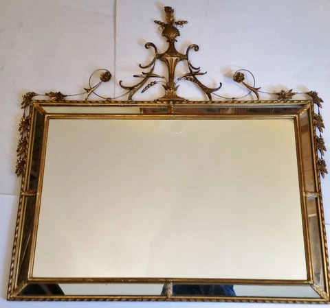 Over Mantle NEO CLASSICAL MIRROR Vintage GILT MIRROR Adams Style Mirror Cover