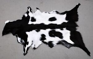 New Goat hide Rug Hair on Area Rug Size 34"x22" Animal Leather Goat Skin U-2195