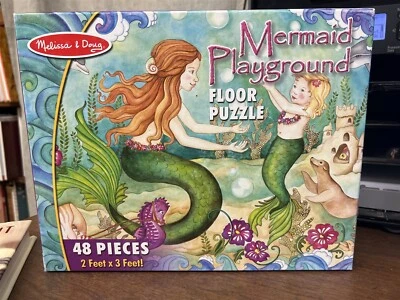 Rompecabezas de piso gigante Melissa & Doug Mermaid Playground 48 piezas 2' x 3' Foto 1 de 2