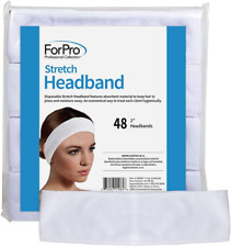 Forpro Stretch Headbands - Moisture Absorbent Disposable Spa Headbands - 2.25” W