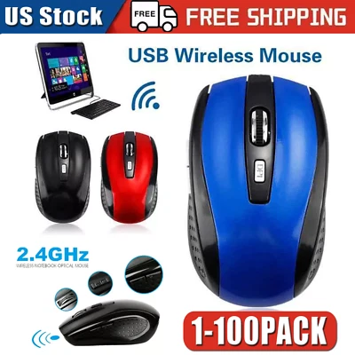  Wireless Optical Mouse Mice 2.4GHz USB Receiver For Laptop PC Computer DPI lot - Image 1 of 4