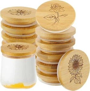 Tapas de tarro de yogur tapas Oui tapas decorativas Oui con madera de bambú natural - Imagen 1 de 7