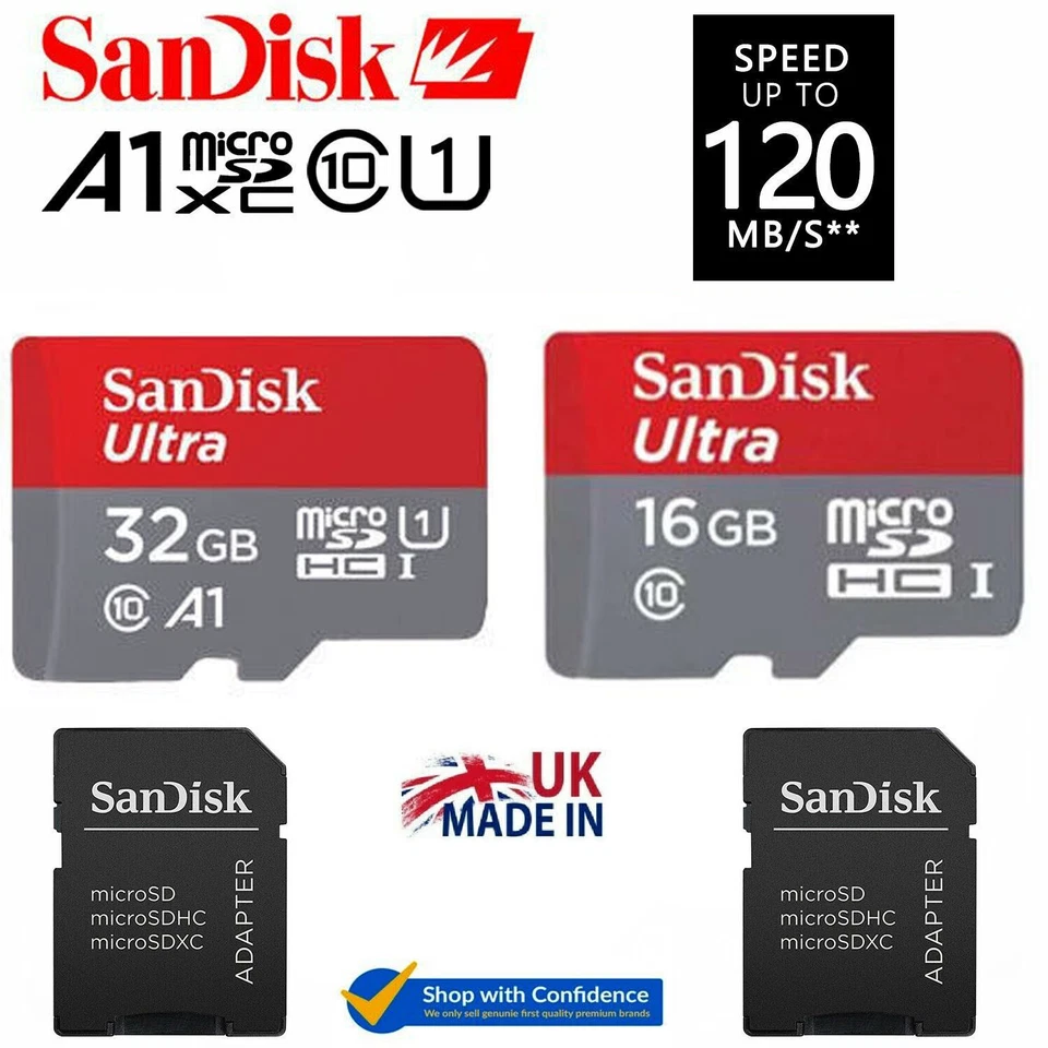 SanDisk Ultra Micro SD Card 16GB 32GB Memory Card SDHC SDXC TF Card Class 10 - Image 1 of 1