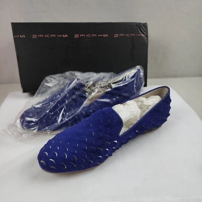 Steven 8.5 米平底乐福鞋 Canton 紫色麂皮绒皮革 Gill 设计 — 第 1/4 张图片