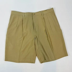 Jamaica Jaxx Mens Chino Shorts Size 38 Brown Pleated Front Silk - Picture 1 of 9