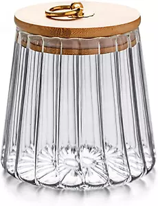 Glass Coffee Nuts Canister Airtight Storage Jar Petal Decorative Container with - Picture 1 of 12