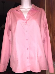 NWOT Westbound Gold Label Pink Long Sleeve Cotton Button Down Shirt Blouse 10 - Picture 1 of 8