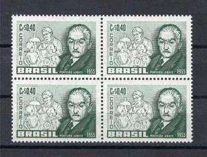 Brazil 1955 Sc# 829 set Jose Monteiro Lobato Author  block 4 MNH - Picture 1 of 1