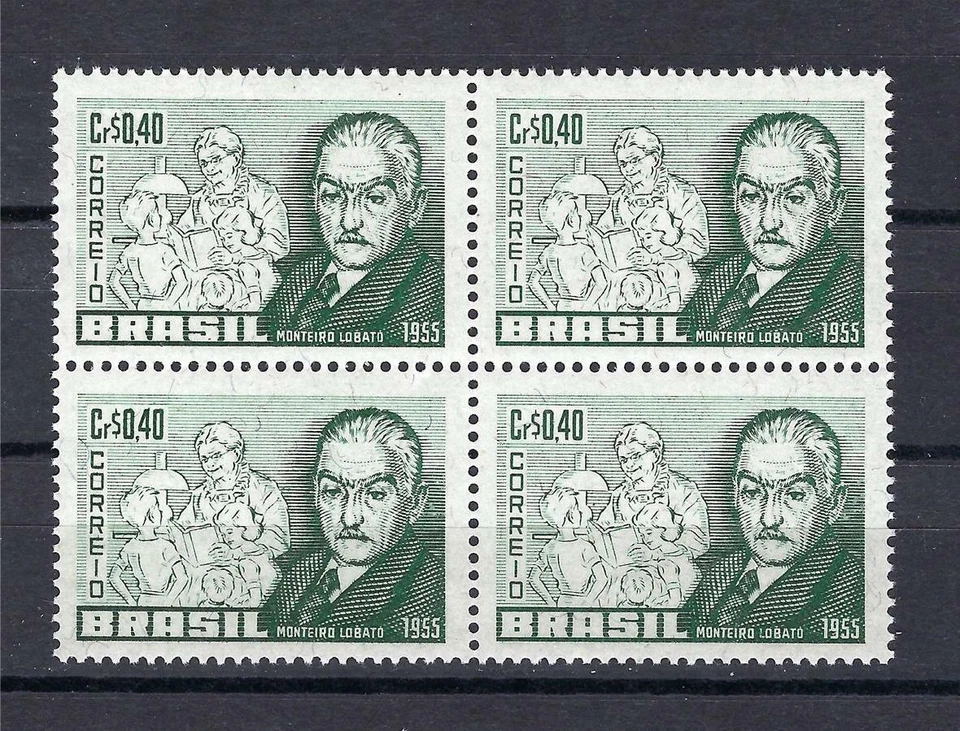 Brazil 1955 Sc# 829 set Jose Monteiro Lobato Author  block 4 MNH - Image 1 of 1