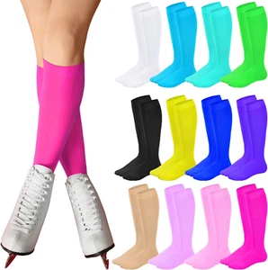 12 Pairs Figure Skating Socks for Women Men Kids Ice Skating Socks Solid Color R - Picture 1 of 12