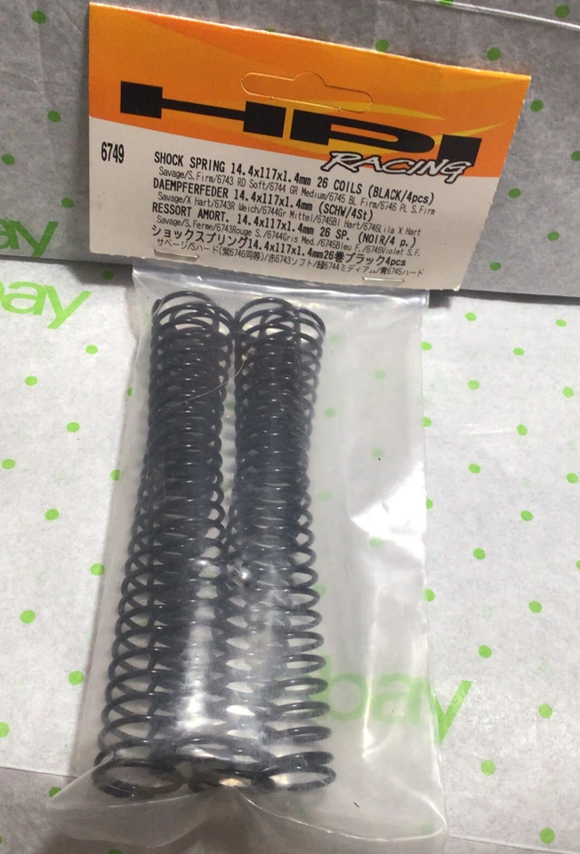 Savage Shock Springs 4 Springs- HPI Racing 6749 - NIB -$15.98 Ships Free - Image 1 of 3