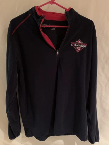 Washington Nationals 2019 World Champions 1/4 Zip Pullover Sweater Adult Large Cover