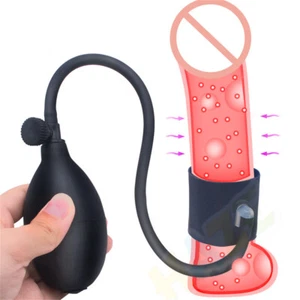 Male Inflatable Penis Pump Penis Extender Sleeve Girth Enhancer Enlarger New - Picture 1 of 6