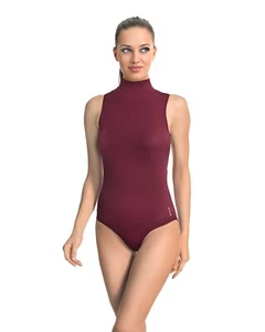 Burgunderroter ärmelloser hochgeschlossener Damenbody europäische Produkte - Bild 1 von 2