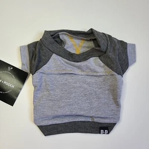 NEW Penn + Pooch Small The Kellan Dog Crewneck Gray with Gold Stitching 8-12 lbs - Picture 1 of 6
