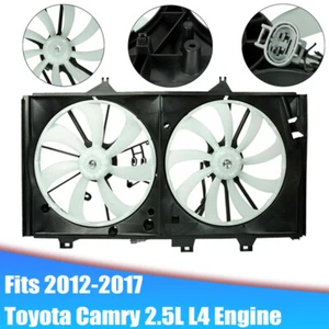 AC Dual Condenser Radiator Cooling Engine Fan For 2012-2017 Toyota Camry 2.5L L4 - Picture 1 of 11