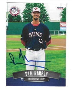 Sam Narron 2016 Hagerstown Suns Team Issued Card Nationals