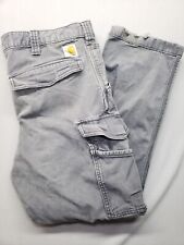 Carhartt Men’s Pants Adult 36x30 Cargo Relaxed Fit Gray Canvas 103574 029 