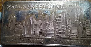 10 oz lingotto argento Wall Street come nuovo New York Skyline World Trade Center toner tonico - Foto 1 di 3