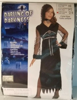 Niñas 8-10 Disfraz Halloween Darling Of Darkness Negro Diva Bruja  Foto 1 de 4