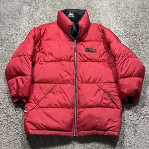 VTG 90’s First Down Reversible Duck Down Puffer Jacket Red Black Medium *READ - Picture 1 of 17