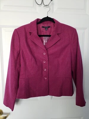 Chadwicks Wool Blend Lined Purple Blazer Jacket Size 14P NWOT - Image 1 of 4