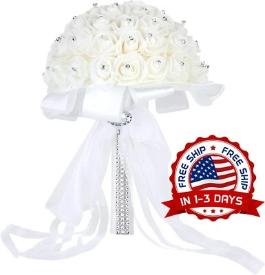 Ramo Grande De Flores De Novia 人造 Con Rosas Dama de Honor Bodas 节日 — 第 1/4 张图片