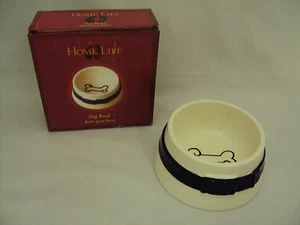 Dog Bowl, Ceramic Feeding Bowl, 6" Ceramic Bowl with Dog Bone Detail Free Ship - Picture 1 of 8