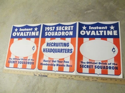 Placa OVALTINE Captain Midnight 1957 loja display clube de aviação premium RECRUTA - Imagem 1 de 4